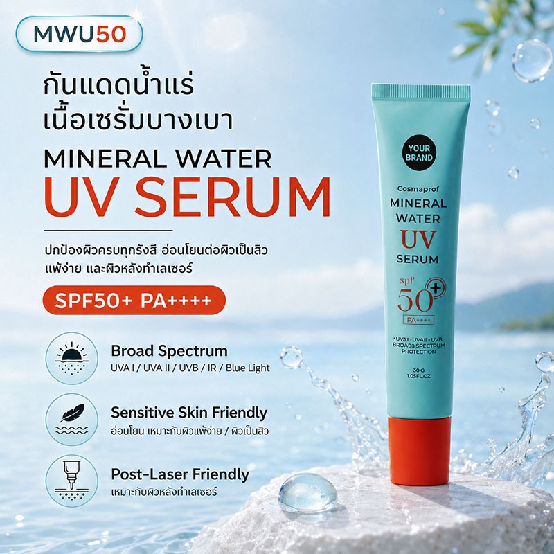 มิเนอรัล วอเตอร์ ยูวี เซรั่ม SPF50+ PA++++